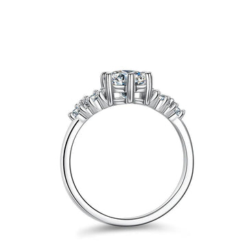Sparkling 925 Silver 1CT D Colour Moissanite Diamond Rings for Women Engagement Wedding jewellery with GRA